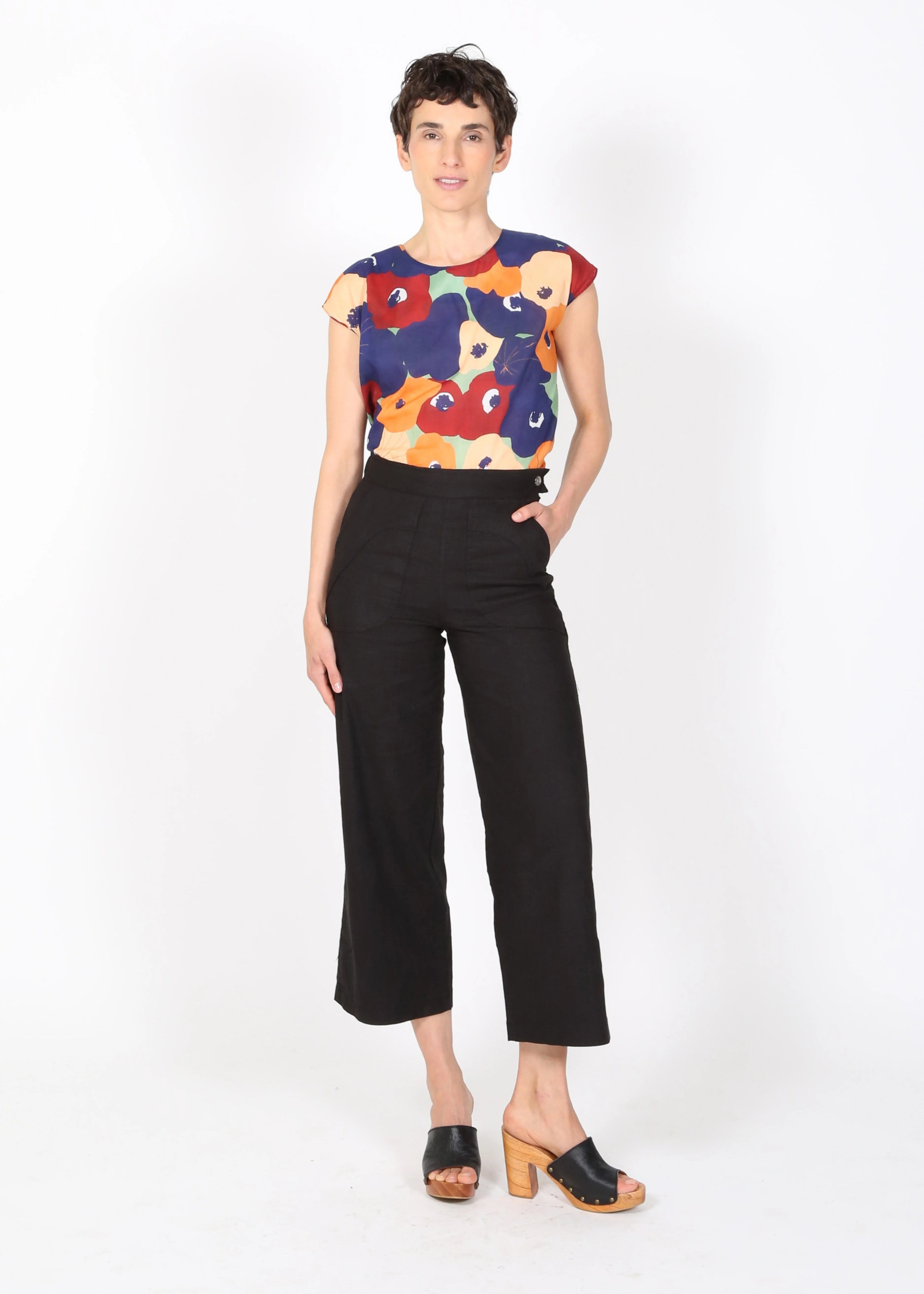 Olga De Polga Peggy Lino Pants in Black