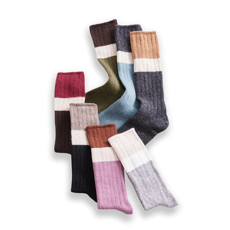 Lisa B Colour Block Wool Cashmere Socks