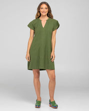 Boom Shankar Livy Linen Cotton Dress in Khaki