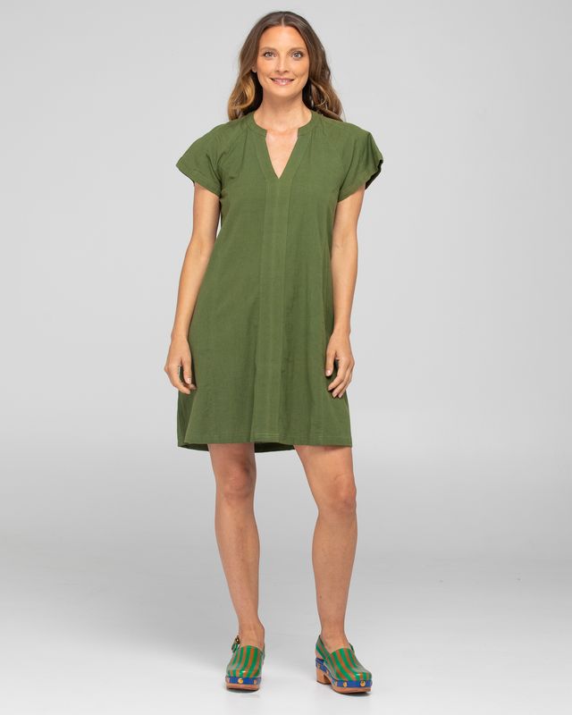 Boom Shankar Livy Linen Cotton Dress in Khaki