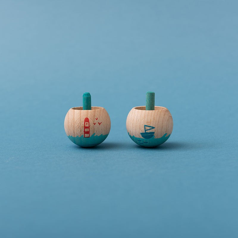 Little Worlds Wooden Spinning Tops