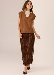 Loren Cable Vest- Toffee