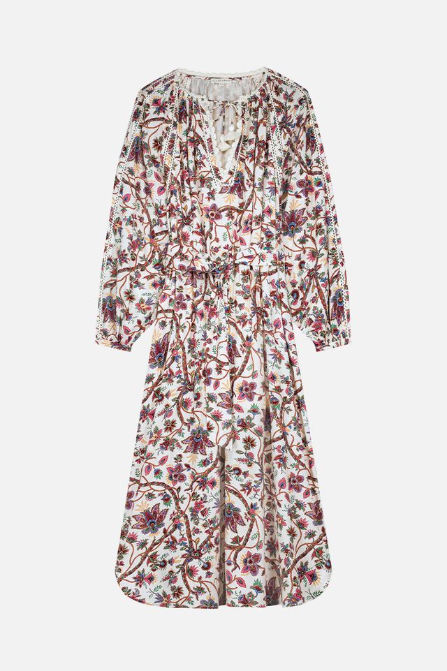 Marti Dress- Cream Bluebell Grove