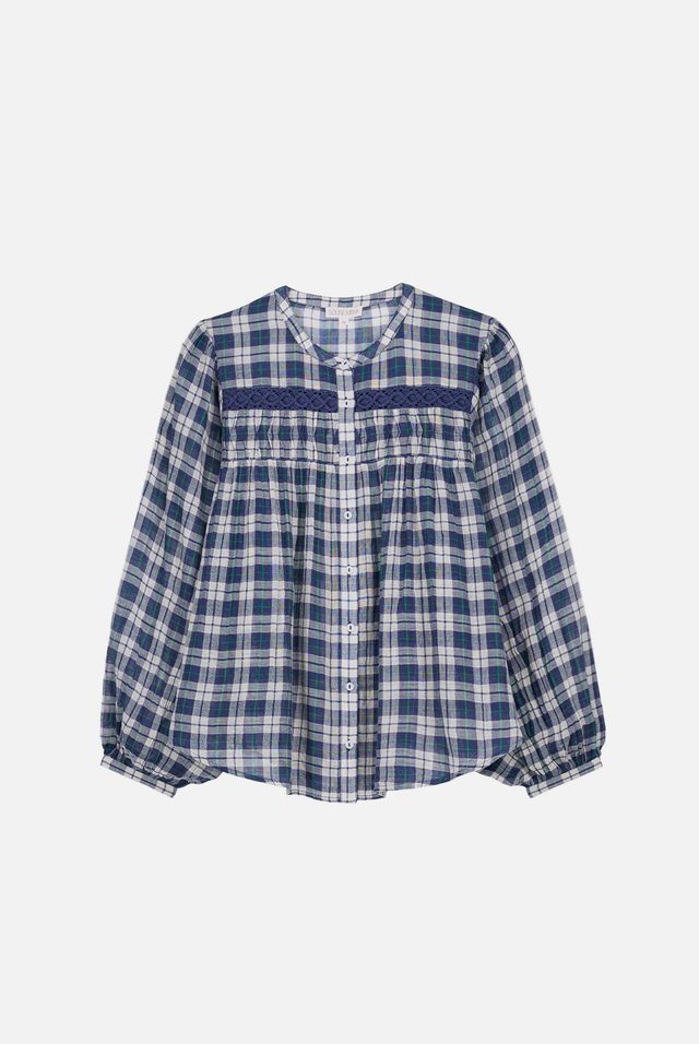 Jally Shirt- Blue Chilly Checks