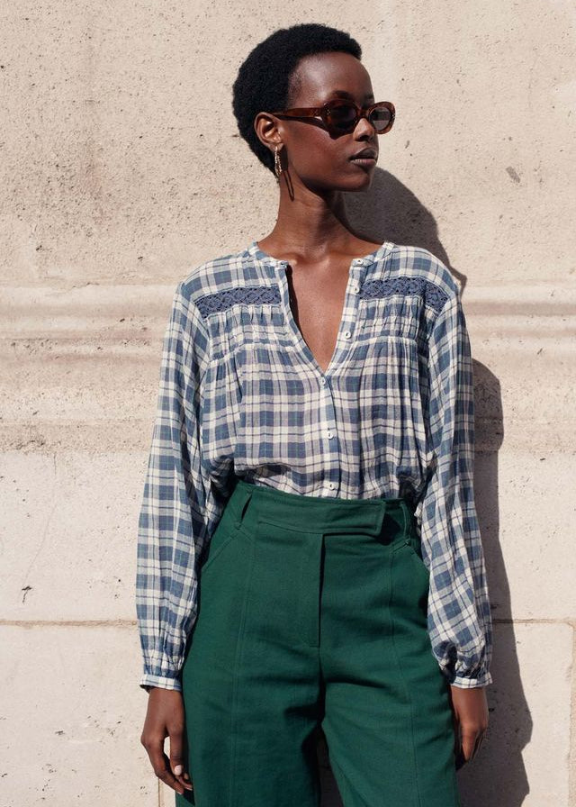 Louise Misha Jally Shirt in Blue Chilly Checks