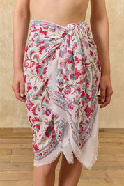 Louise Misha Playa Shawl in Cream Floral Haven