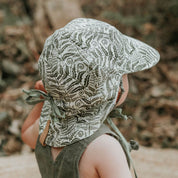 'Lounger' Reversible Flap Sun Hat- Fern