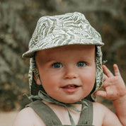 'Lounger' Reversible Flap Sun Hat- Fern