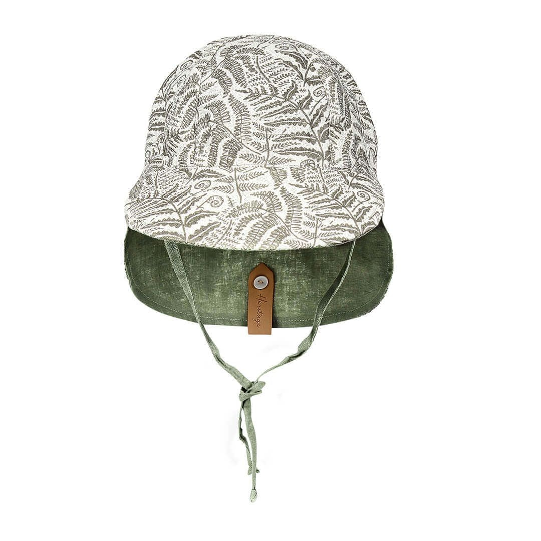 Bedhead Hats Lounger Baby Reversible Flap Hat in Fern/Moss
