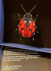 Trovelore Lucky Lady Beetle Embellished Brooch Pin