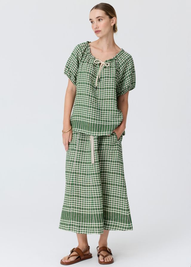 Lume Skirt- Linen Check