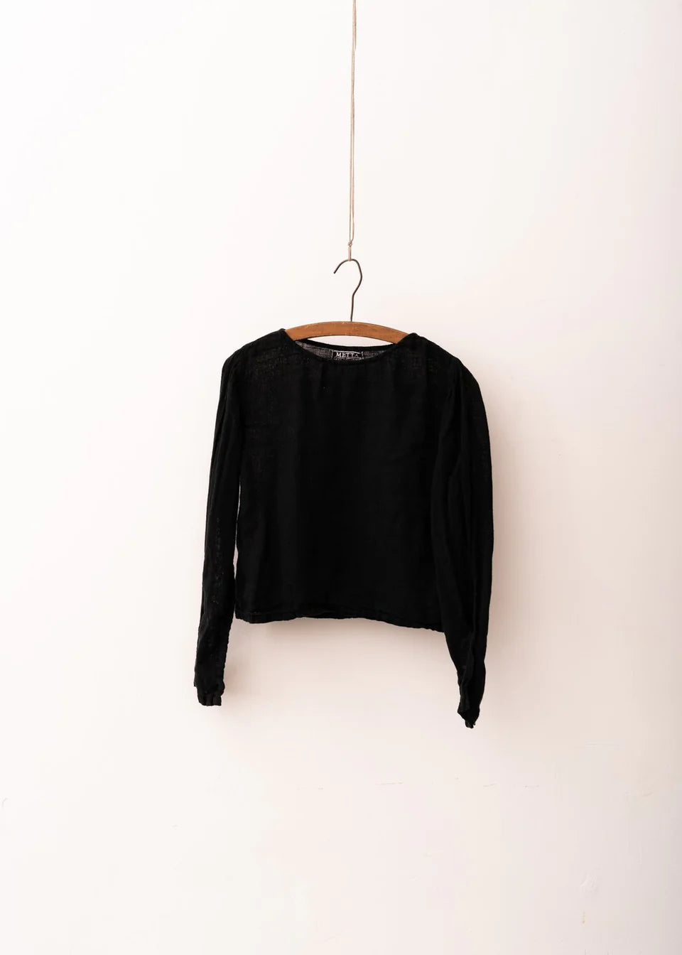 Metta Melbourne Lilly Linen Gauze Top in Black