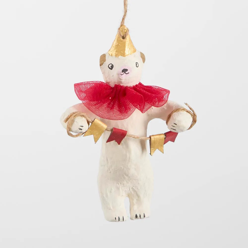 Vixen & Velvet Mache Carnivale Bear Tree Decoration