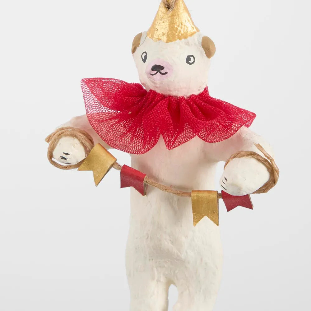 Mache Carnivale Bear Tree Decoration