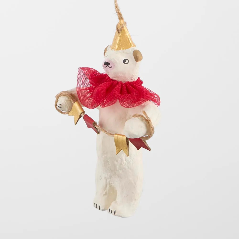 Mache Carnivale Bear Tree Decoration