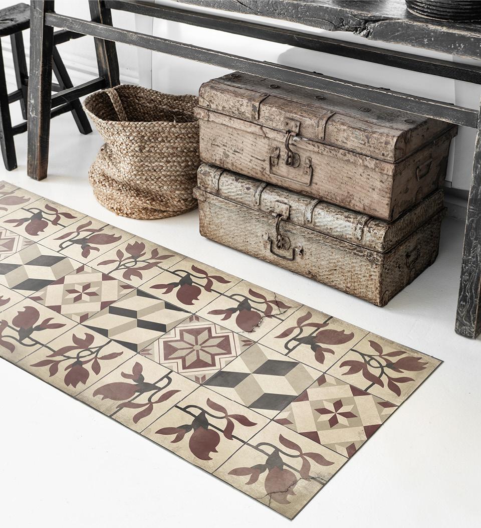 Beija Flor Vinyl Rug Magnolia Beige Antique