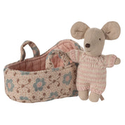 Baby Mouse in Carry Cot- Rose