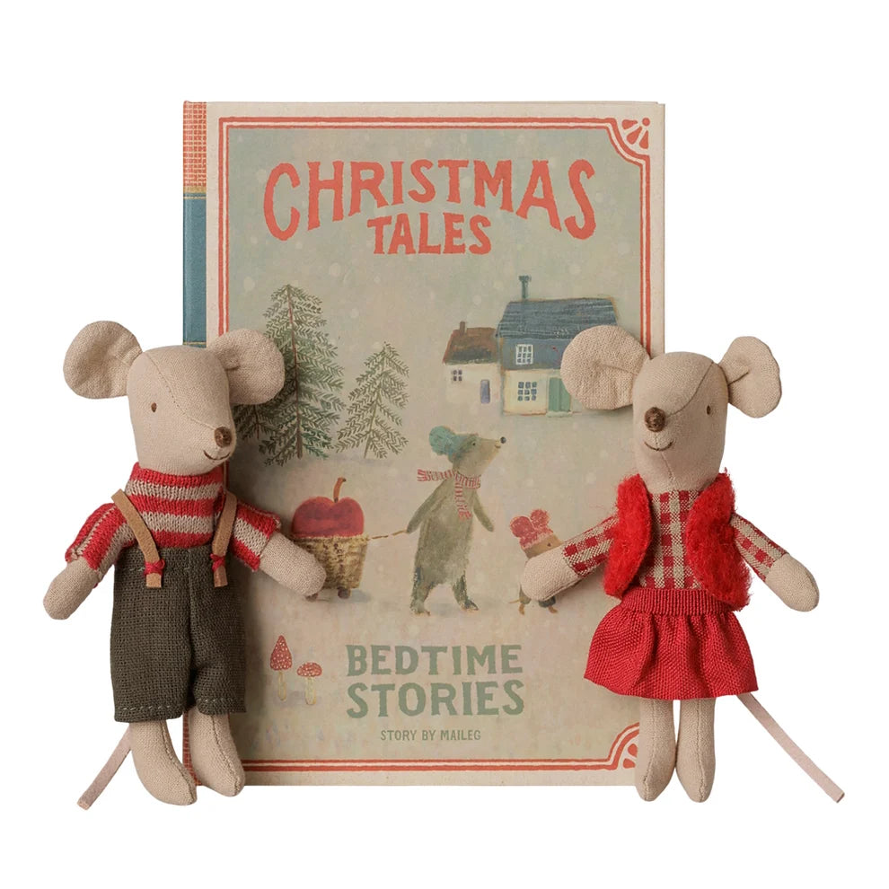 Maileg Christmas Twin Mice in a Book