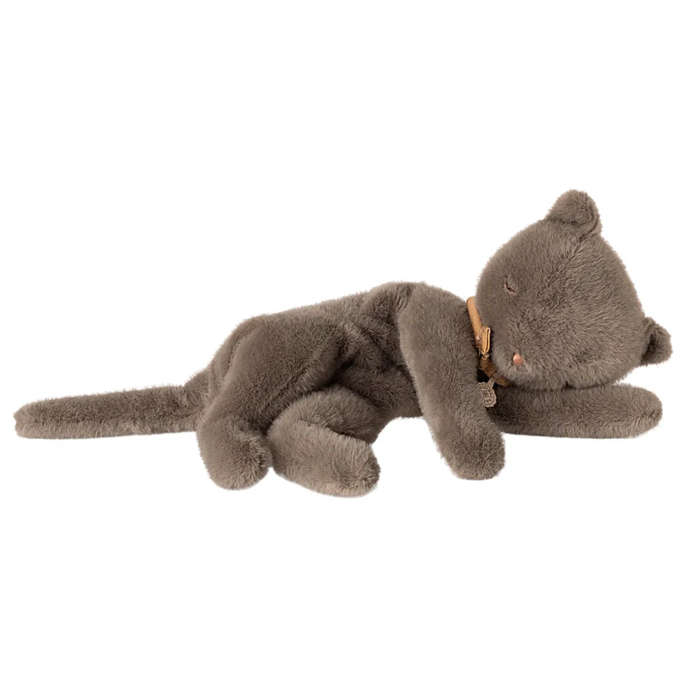 Maileg Plush Sleeping Kitten Medium in Grey
