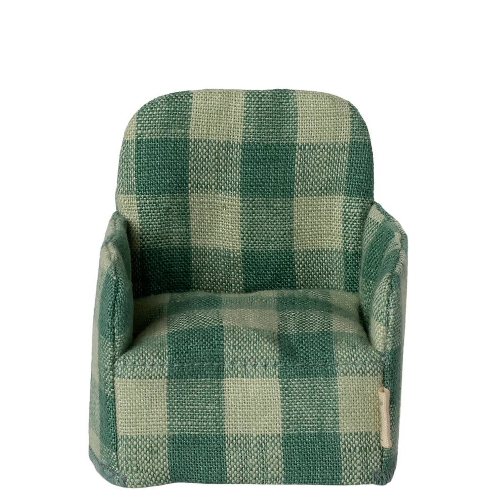Maileg Mouse Folding Chair Green Check