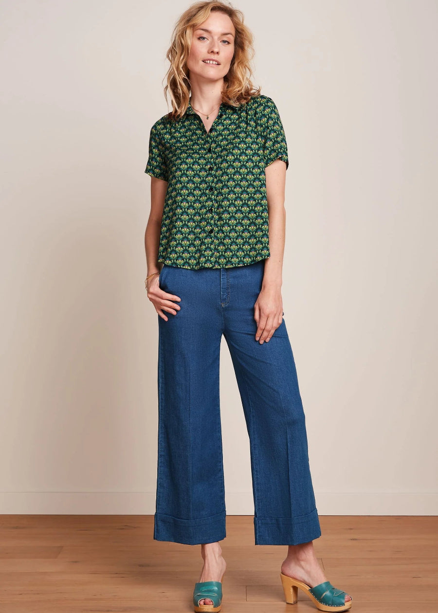 King Louie Maisie Blouse in Toulouse Dobby print