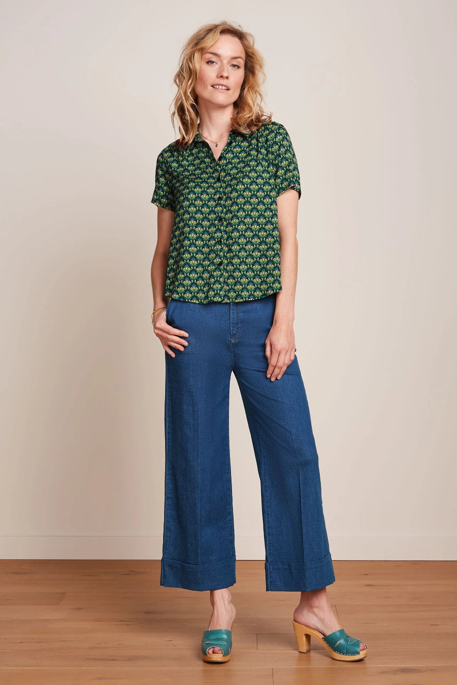 King Louie Maisie Blouse in Toulouse Dobby print