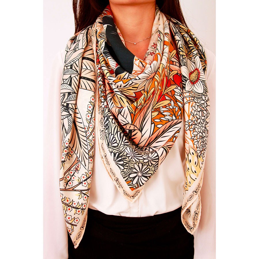 Maison Fanli Wool Silk Scarves- 70cm x 70cm