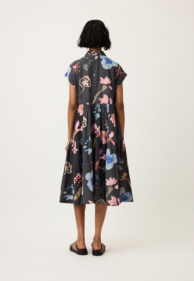 Maja Dress-Watercolour Charcoal