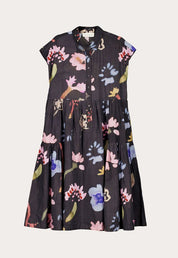 Maja Dress-Watercolour Charcoal