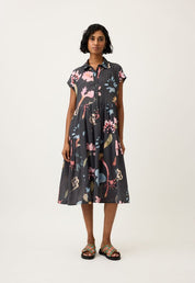 Nancybird Maja Dress in Watercolour Charcoal