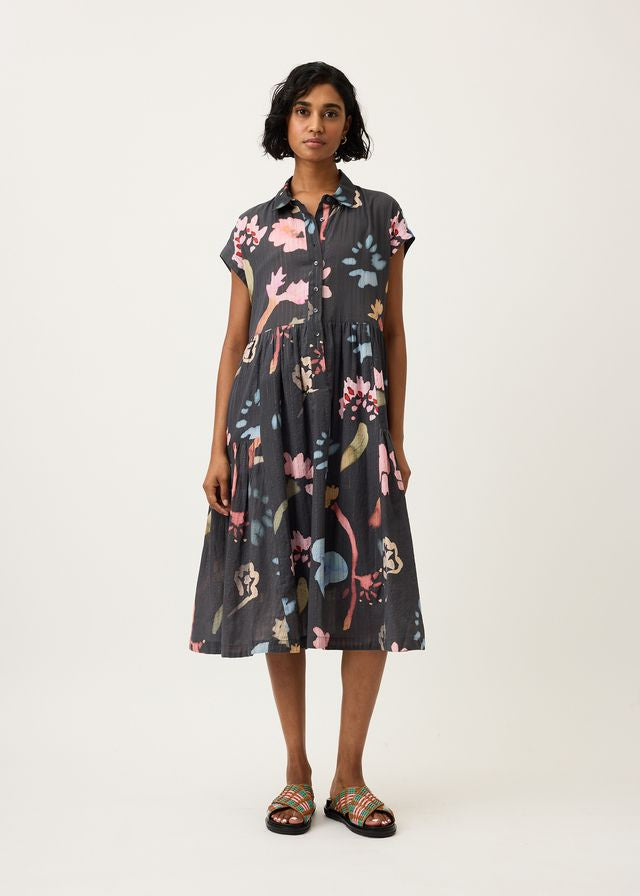 Nancybird Maja Dress in Watercolour Charcoal