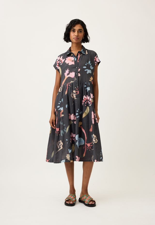 Nancybird Maja Dress in Watercolour Charcoal