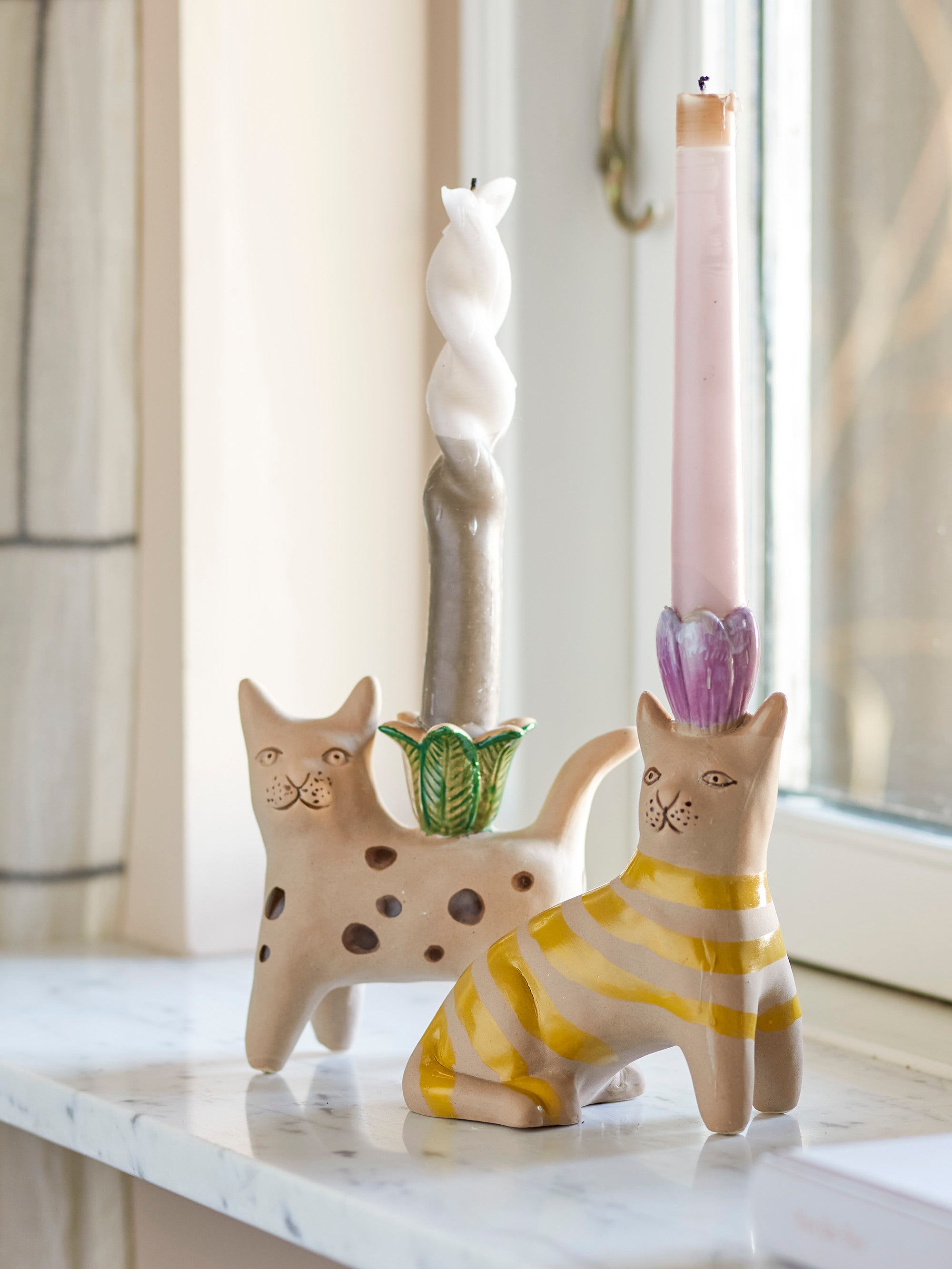Mamie Cat Candlesticks- set of 2