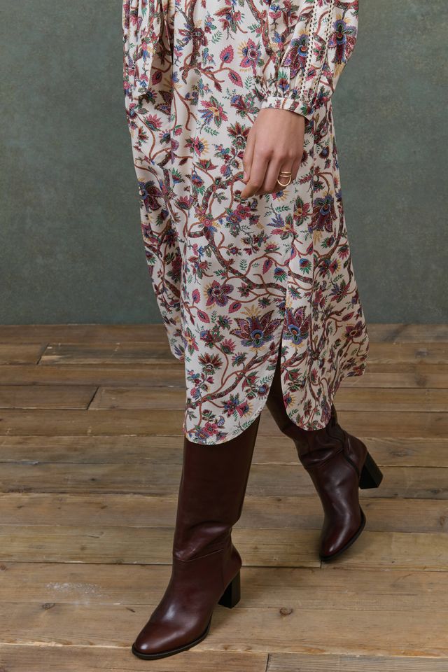Marti Dress- Cream Bluebell Grove