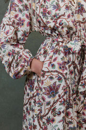 Marti Dress- Cream Bluebell Grove
