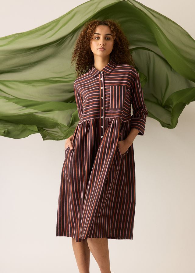 Nancybird Mel Dress in Twilight Stripe