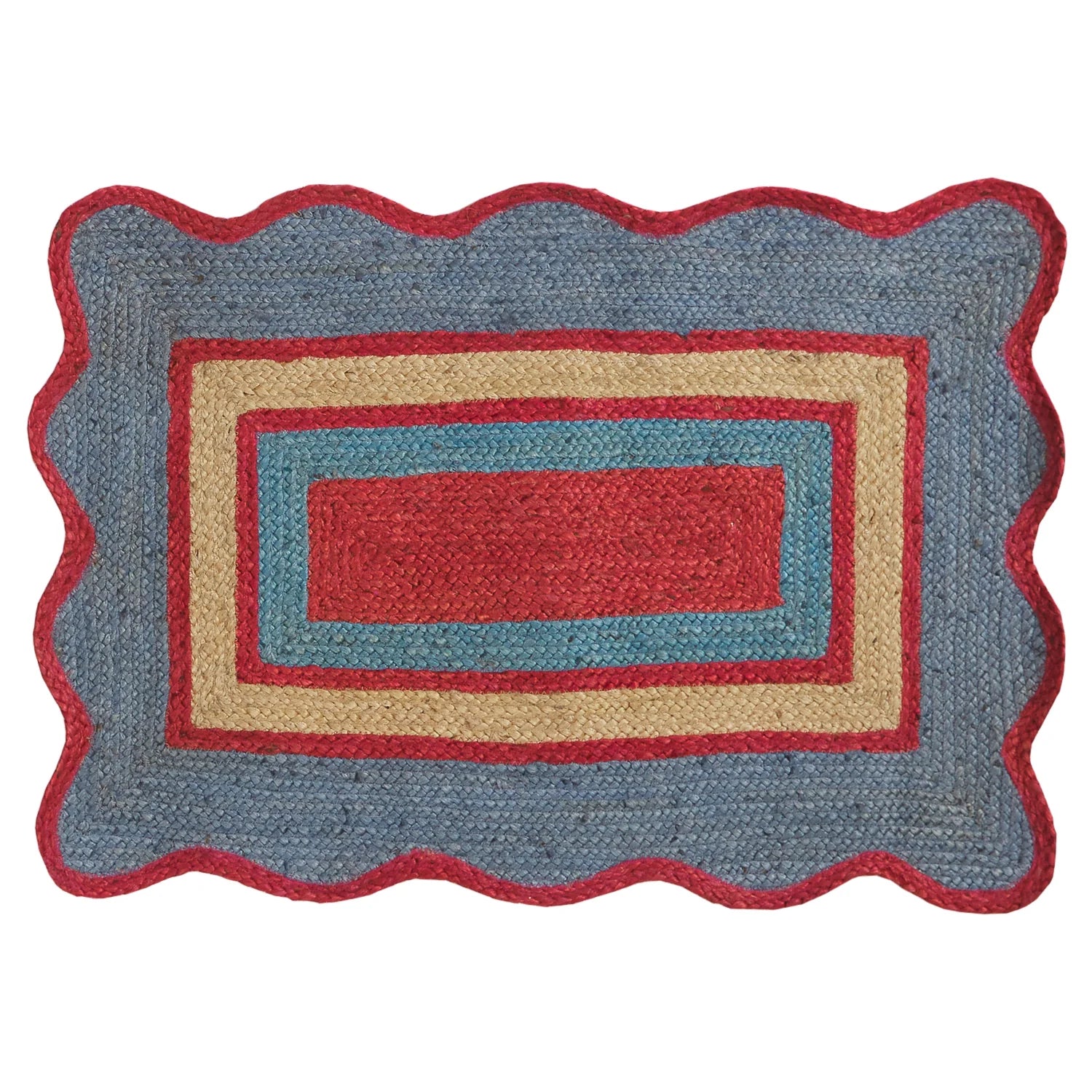 Sage x Clare Melvie Jute Rug in Cerulean