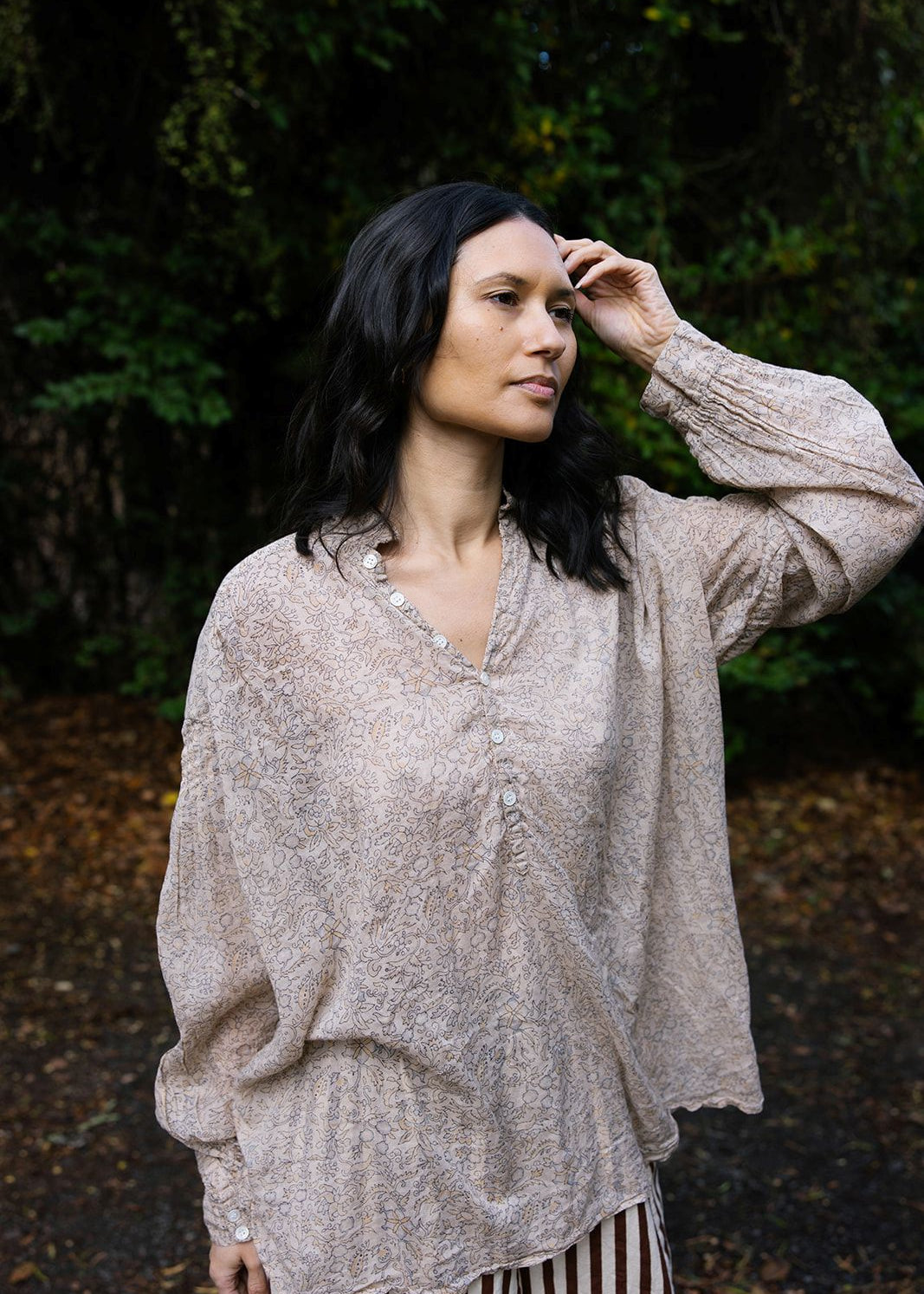 Metta Melbourne Hill Shirt in Ginza Print Cotton Voile