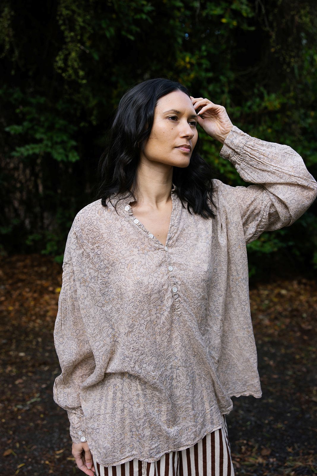 Metta Melbourne Hill Shirt in Ginza Print Cotton Voile