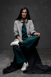 Garden Coat- Light Linen-Black