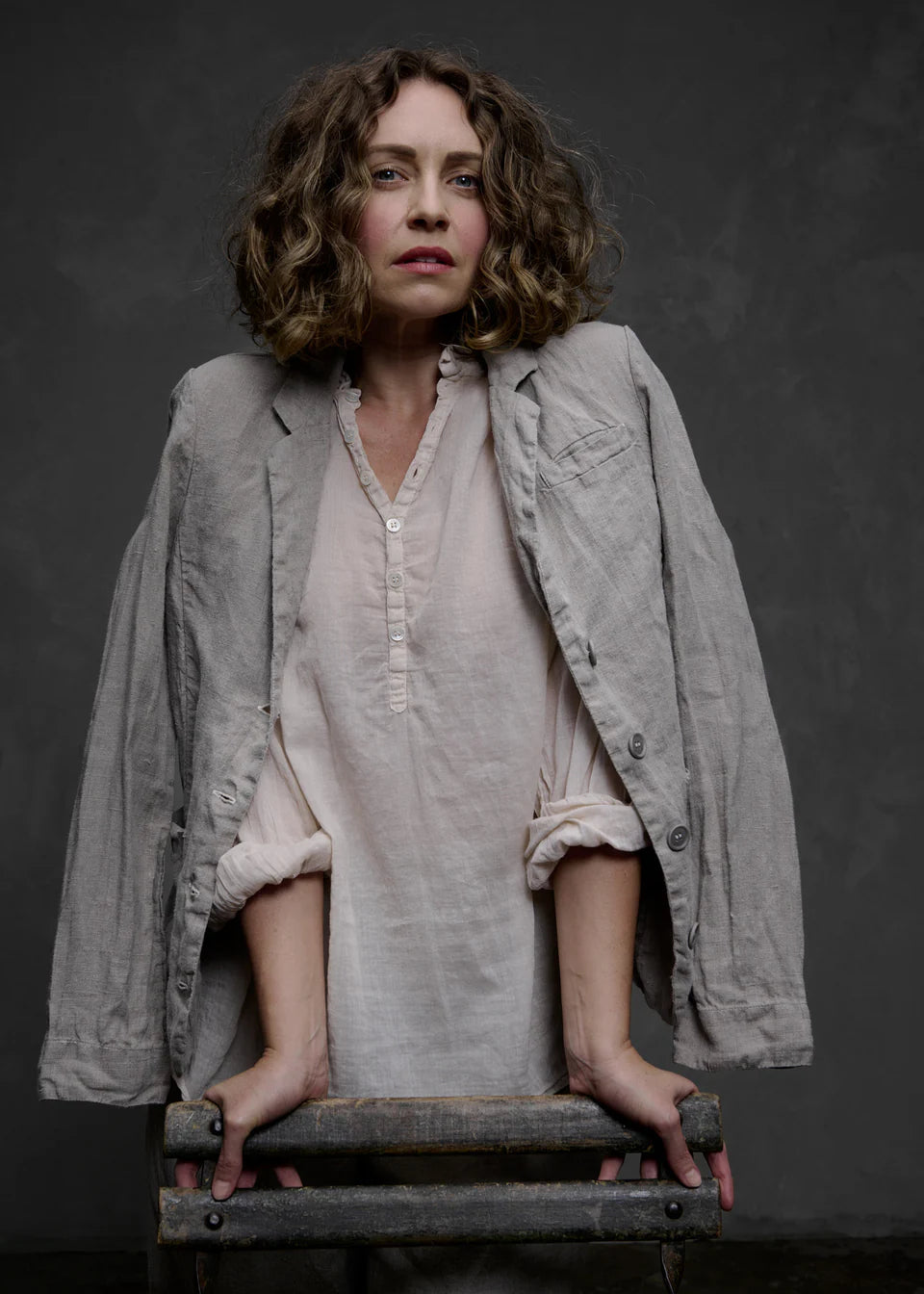 Metta Melbourne Lila Relaxed Linen Blazer in Natural