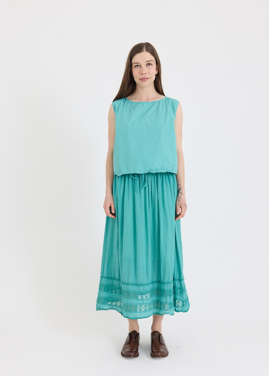 Metta Melbourne Anna Top Cotton Poplin in Duck Egg