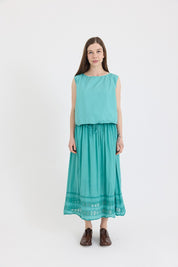 Metta Melbourne Anna Top Cotton Poplin in Duck Egg