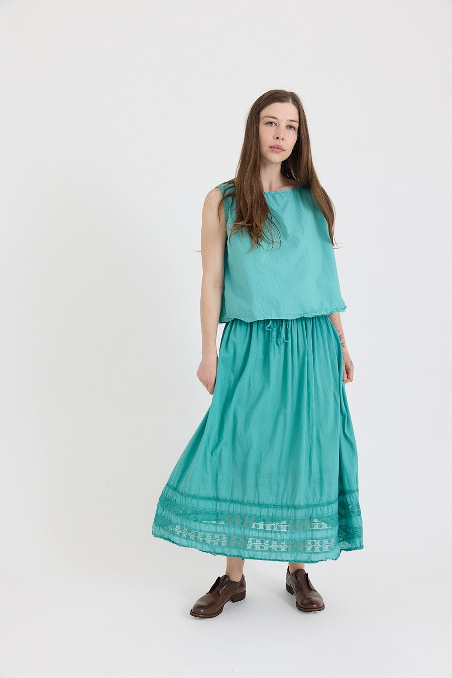 Anna Top-Cotton Poplin-Duck Egg