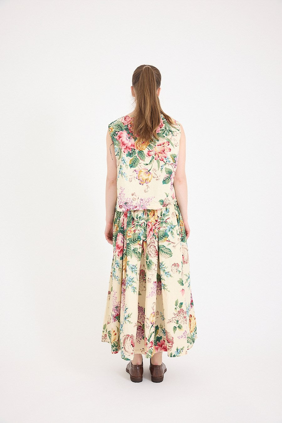 Anna Top-Cotton Poplin-Bouquet Print