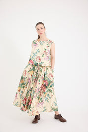 Anna Top-Cotton Poplin-Bouquet Print