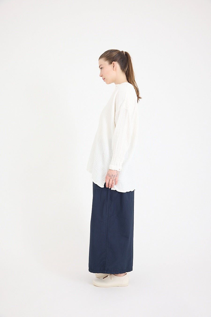 Coal Miners Shirt- Triple Gauze Cotton- White