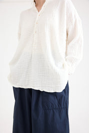 Coal Miners Shirt- Triple Gauze Cotton- White