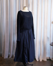 Metta Melbourne Ulla Cotton Poplin Skirt in Dark Navy