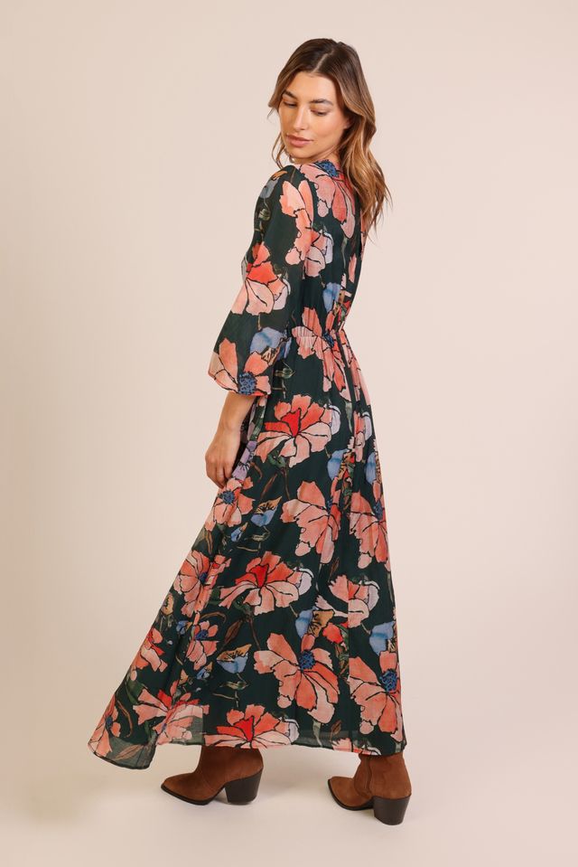 Millie Dress- Slow Motion Green Floral